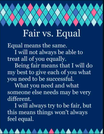 fair vs equal fair vs equal